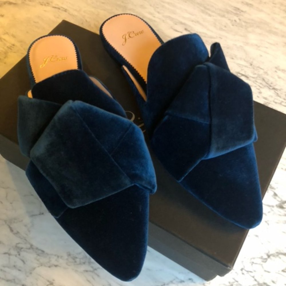 NEW J Crew Marina Velvet Mule Slides